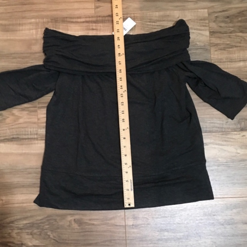 Lou & Grey Charcoal Gray Off the Shoulder Top S - Picture 4 of 7